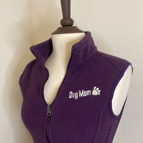 Eddie Bauer® - “dog mom” custom Antlia - Ladies Fleece Vest | purple | size L - Picture 4 of 10